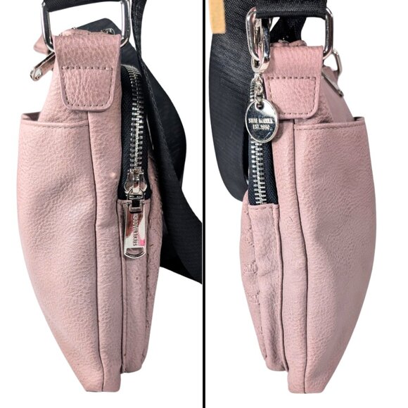 SOLD Steve Madden Glam Signature Mauve Pink Faux Leather Crossbody w/Bag Charm - Picture 5 of 10
